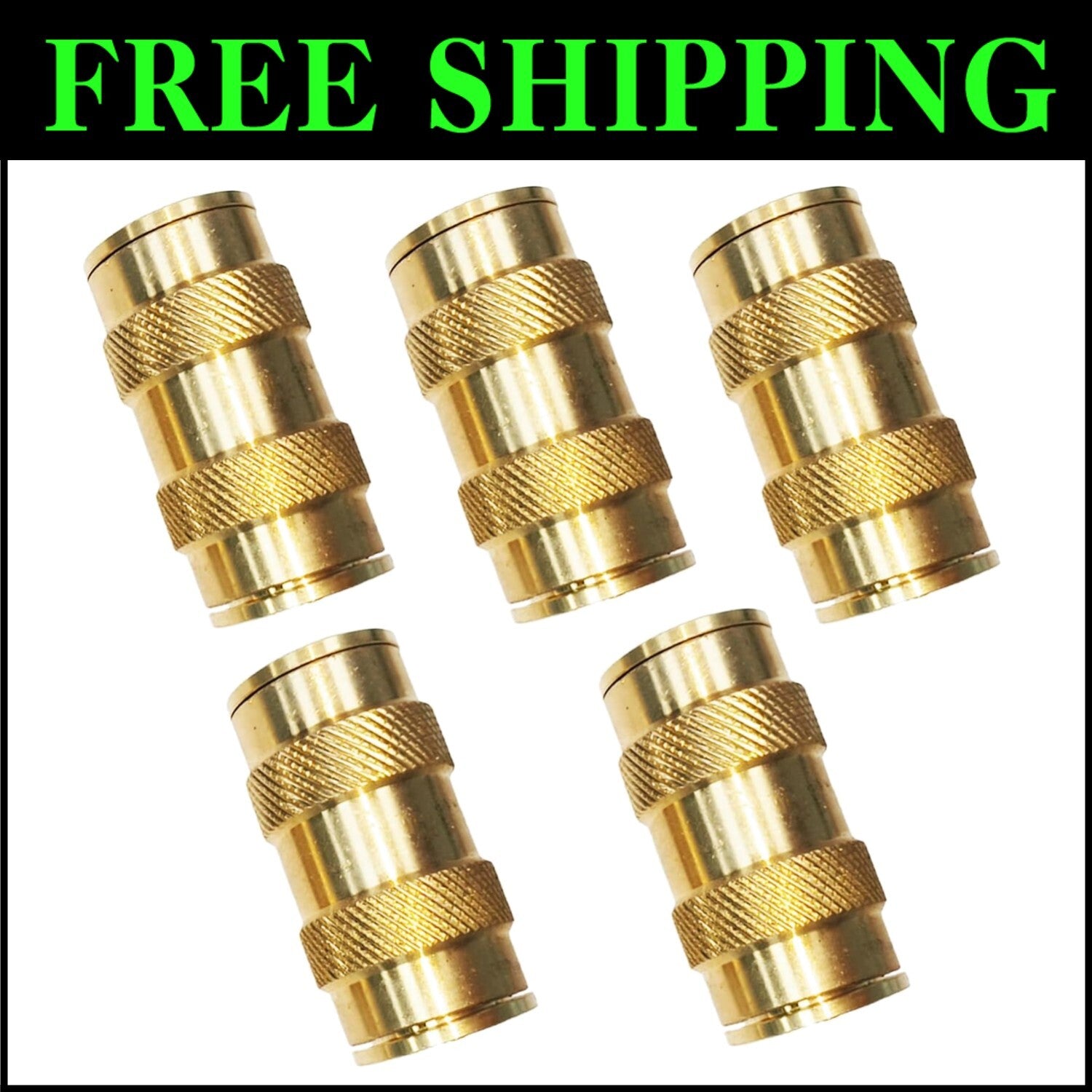 3/4 Inch Brass Push Connect Fittings - Complete 5-Piece Set for Pneumatics