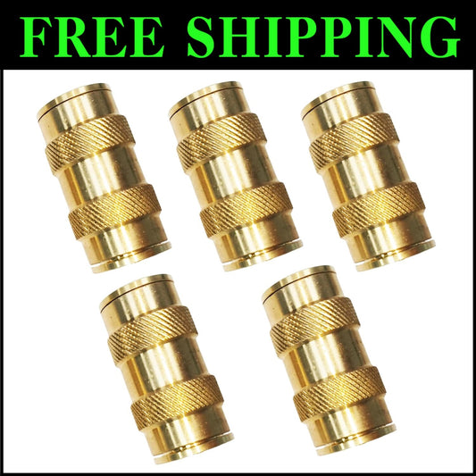 3/4 Inch Brass Push Connect Fittings - Complete 5-Piece Set for Pneumatics