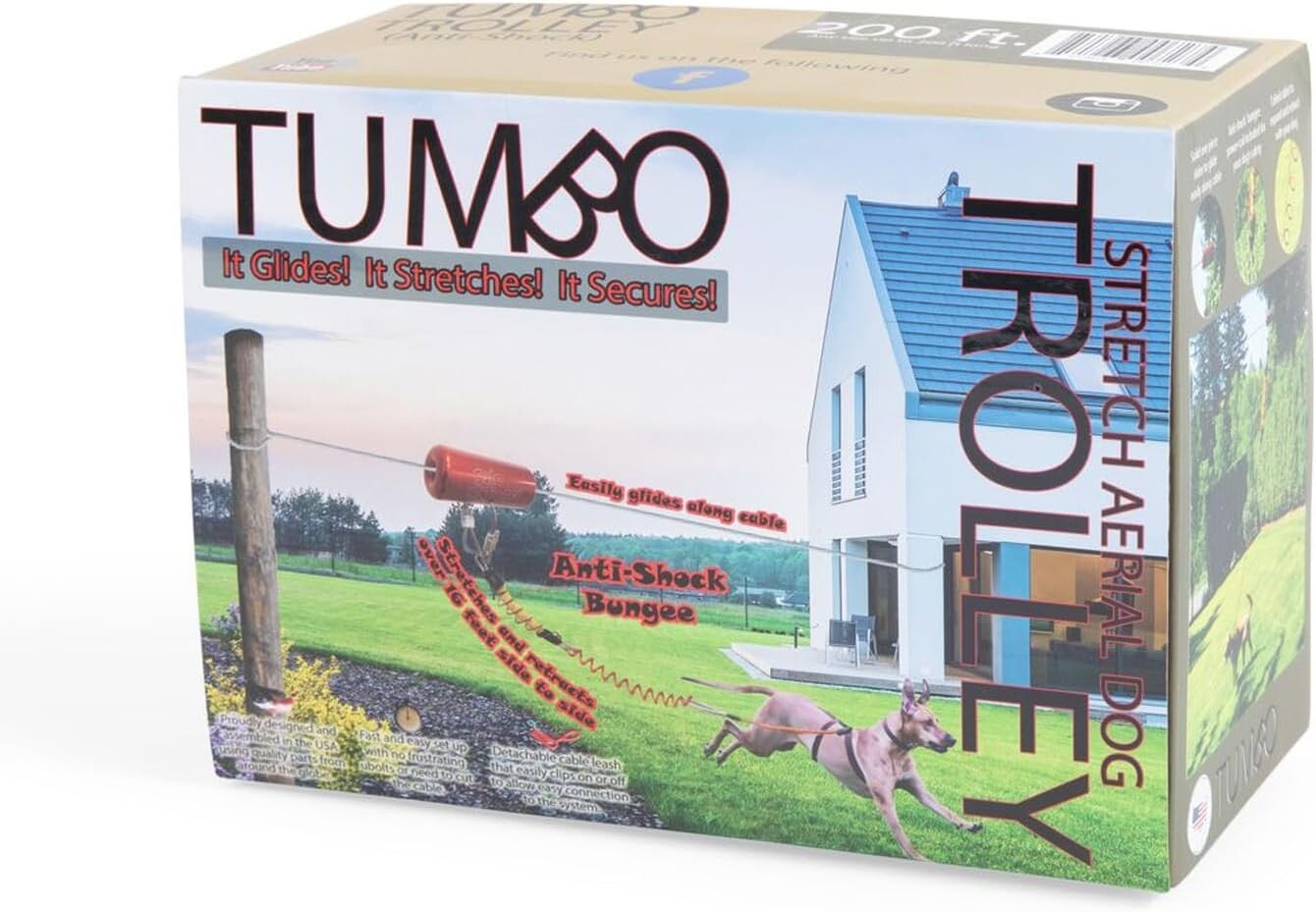 Durable 150ft Aerial Dog Trolley System - Ideal for Small and Large Breeds