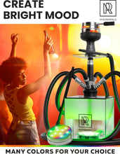 Load image into Gallery viewer, Big 4 Hose Hookah Set with Remote LED and Cleaning Accessories - Durable Design