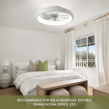 Load image into Gallery viewer, 20" Modern Flush Mount Ceiling Fan with LED Lights - Voice Control &amp; 6 Speeds