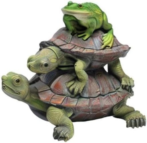 Exclusive 11" Long Frog and Turtles Decorative Statue for Indoor & Outdoor