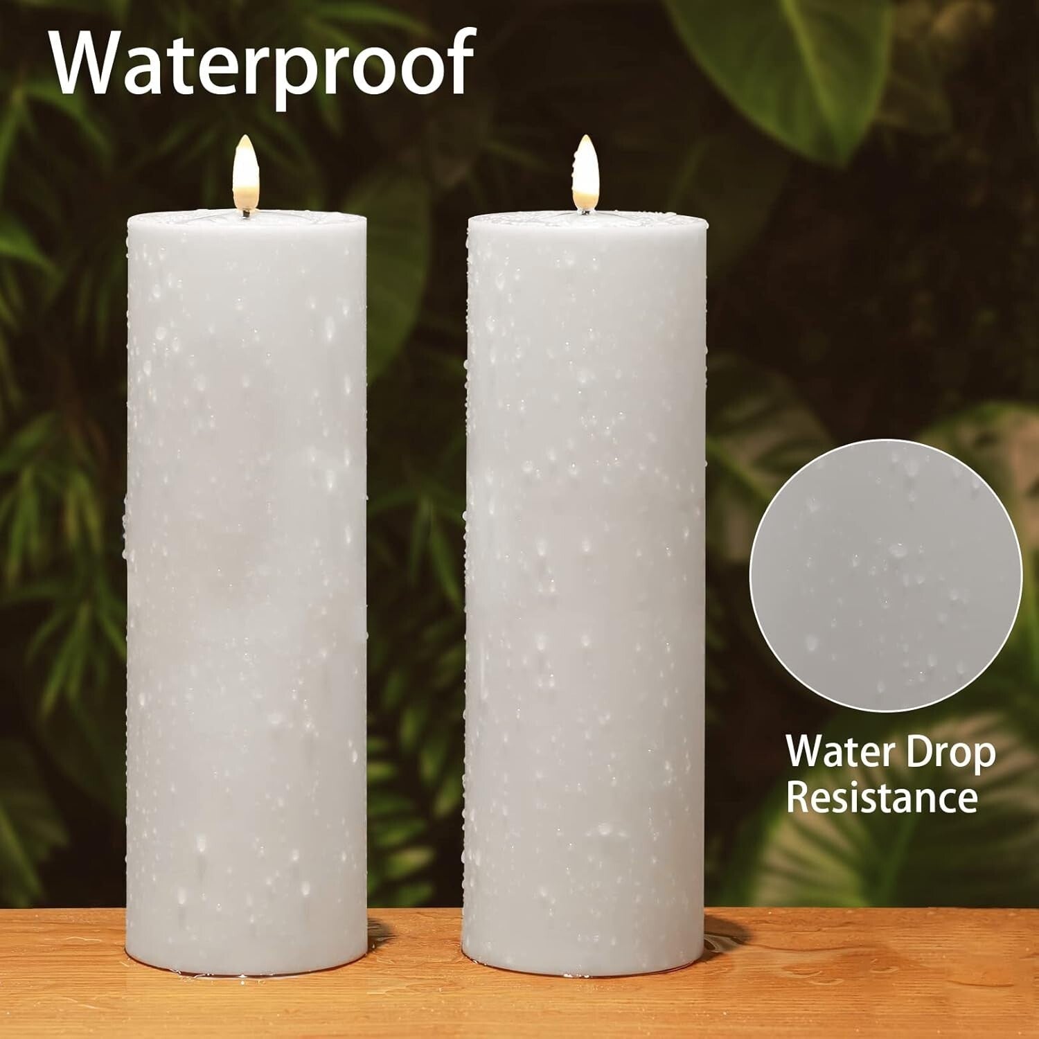12" Waterproof LED Pillar Candles with Timer - Remote Control for Outdoor Bliss