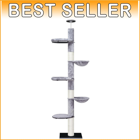 Durable Adjustable Cat Climbing Tree With Hammock - Ideal For Energetic Kittens