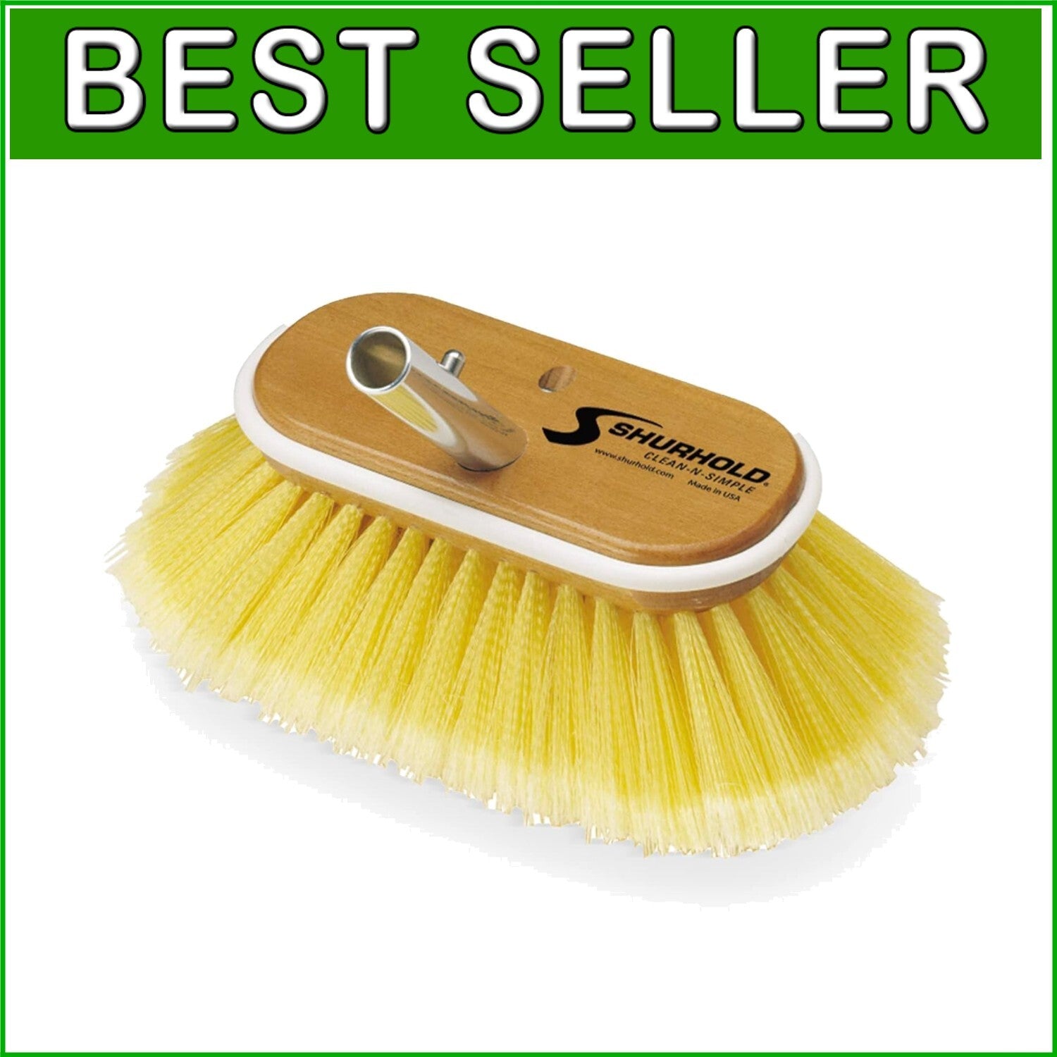 Attachable 6" Soft Bristle Deck Brush - Ideal for Fiberglass & Painted Surfaces