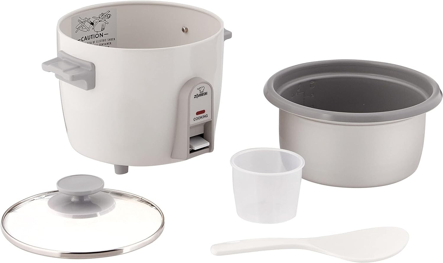 Effortless 3-Cup Rice Cooker with Simple Switch Control & Measuring Tools