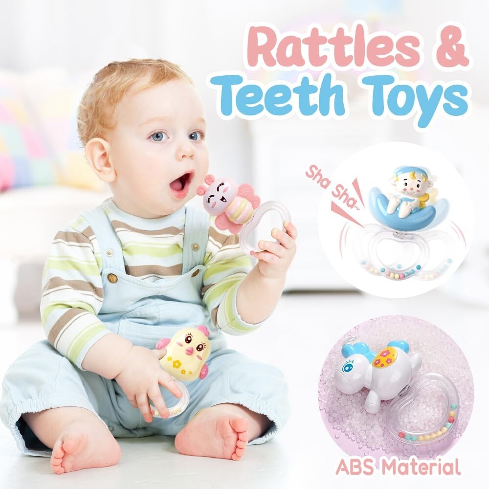 Delightful Crib Mobile with Light Up Projector & Rotating Rattles for Newborns