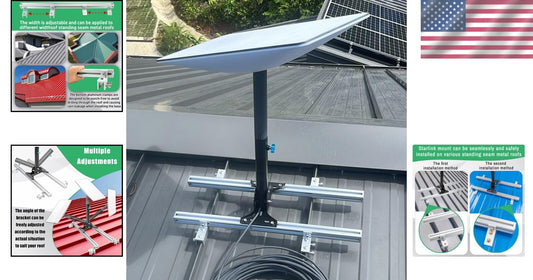 Adjustable Starlink Roof Mount Kit for Seam Metal Roofs - No Drilling Required