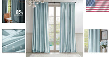 Load image into Gallery viewer, Velvet Room Darkening Curtains with Thermal Insulation - Misty Blue, 2 Panels