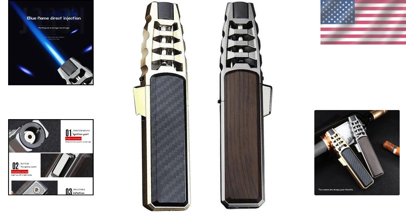 Compact Jet Flame Butane Torch with Safety Lock - Ideal for Outdoor Cooking