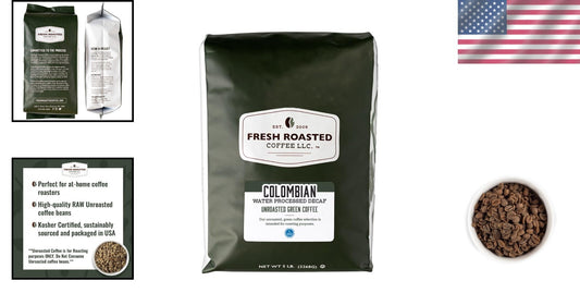 Versatile Unroasted Colombian Decaf Coffee Beans - Roast to Perfection, 80 Oz