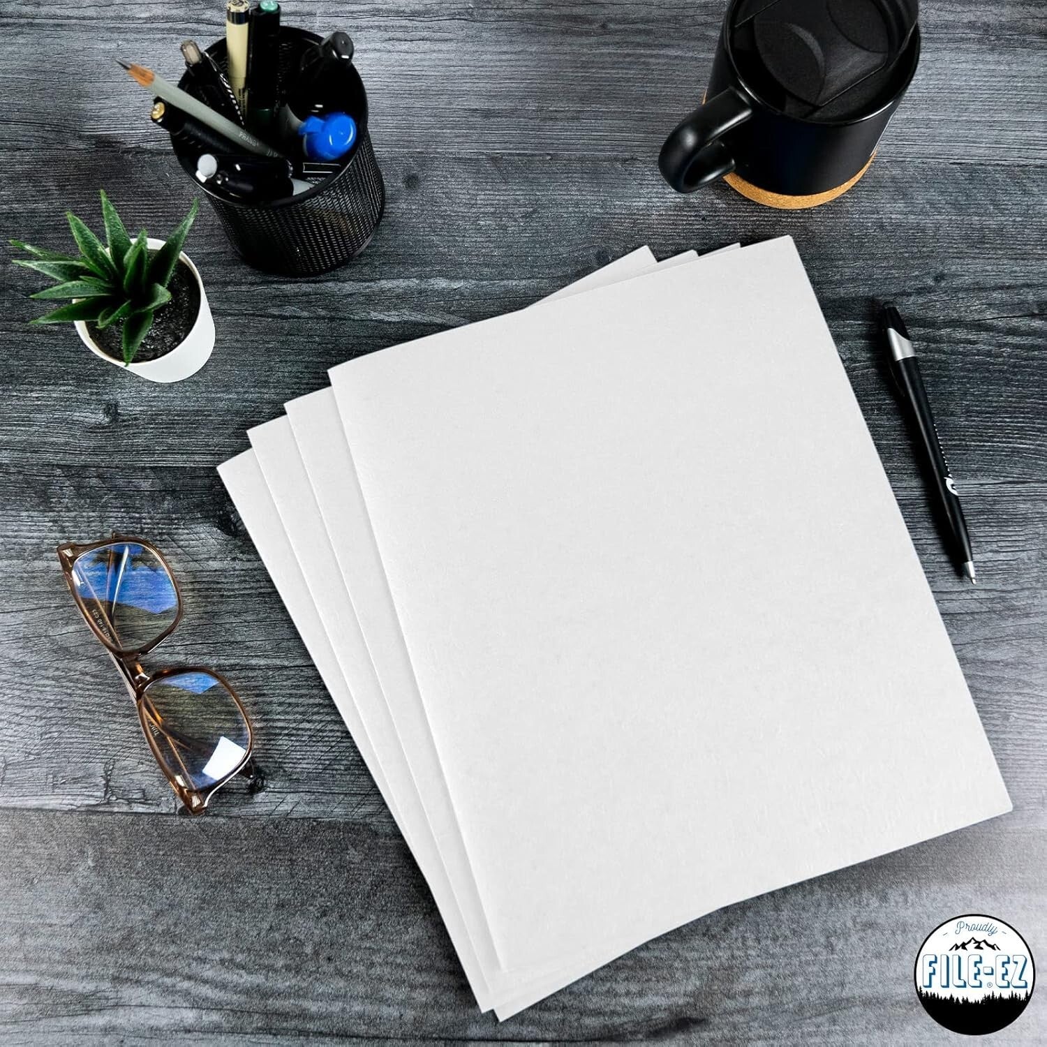 Durable White Two-Pocket Folder Pack of 125 - Effortless Document Organization