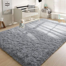 Load image into Gallery viewer, Durable 6' x 9' Machine Made Grey Area Rug - Water-Resistant Indoor Soft Carpet