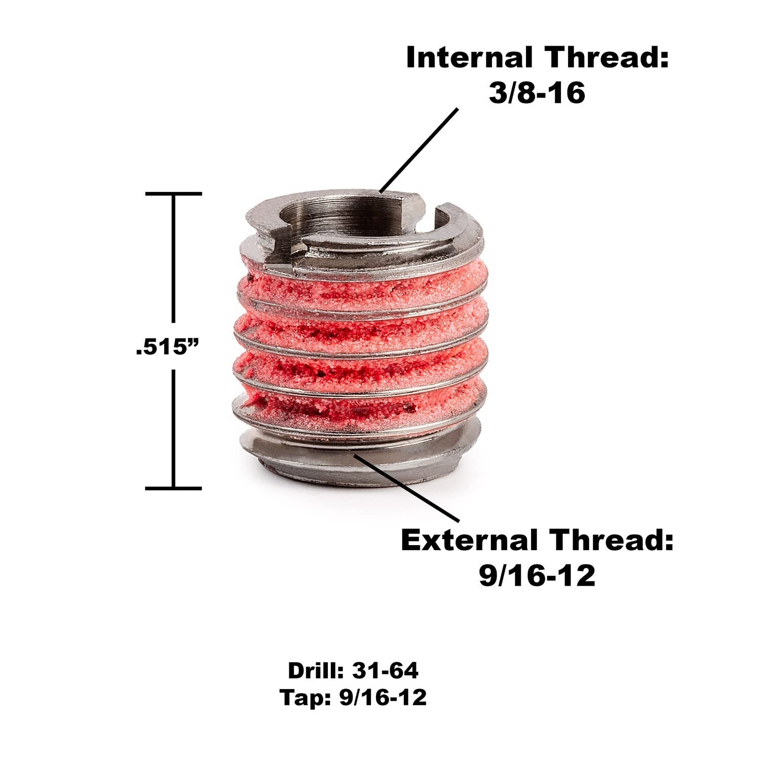 Durable Threaded Inserts - 3/8-16 Internal, 9/16-12 External - Easy Installation