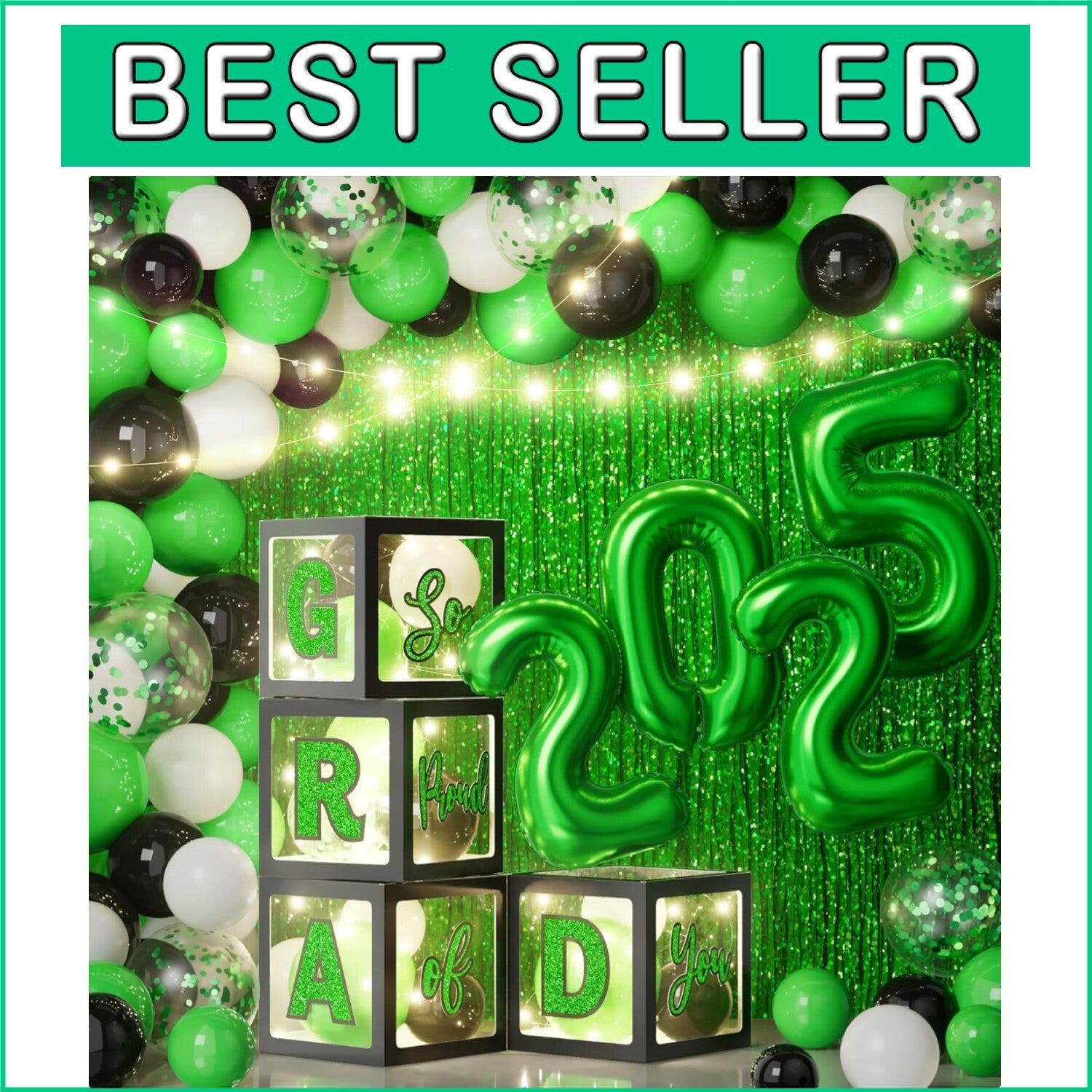 2025 Graduation Celebration Set - 86 PCS with Stylish LED Lights & Balloons