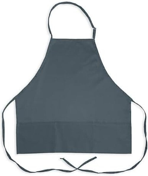 Slate 3-Pocket Adjustable Bib Apron - Pack of 6 for Home & Professional Use