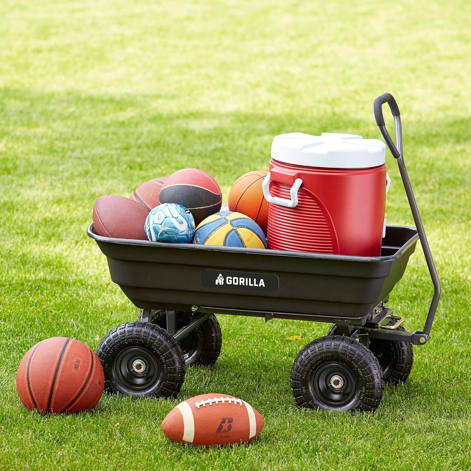 Durable Utility Garden Cart with Pneumatic Tires - Effortless Hauling Solution