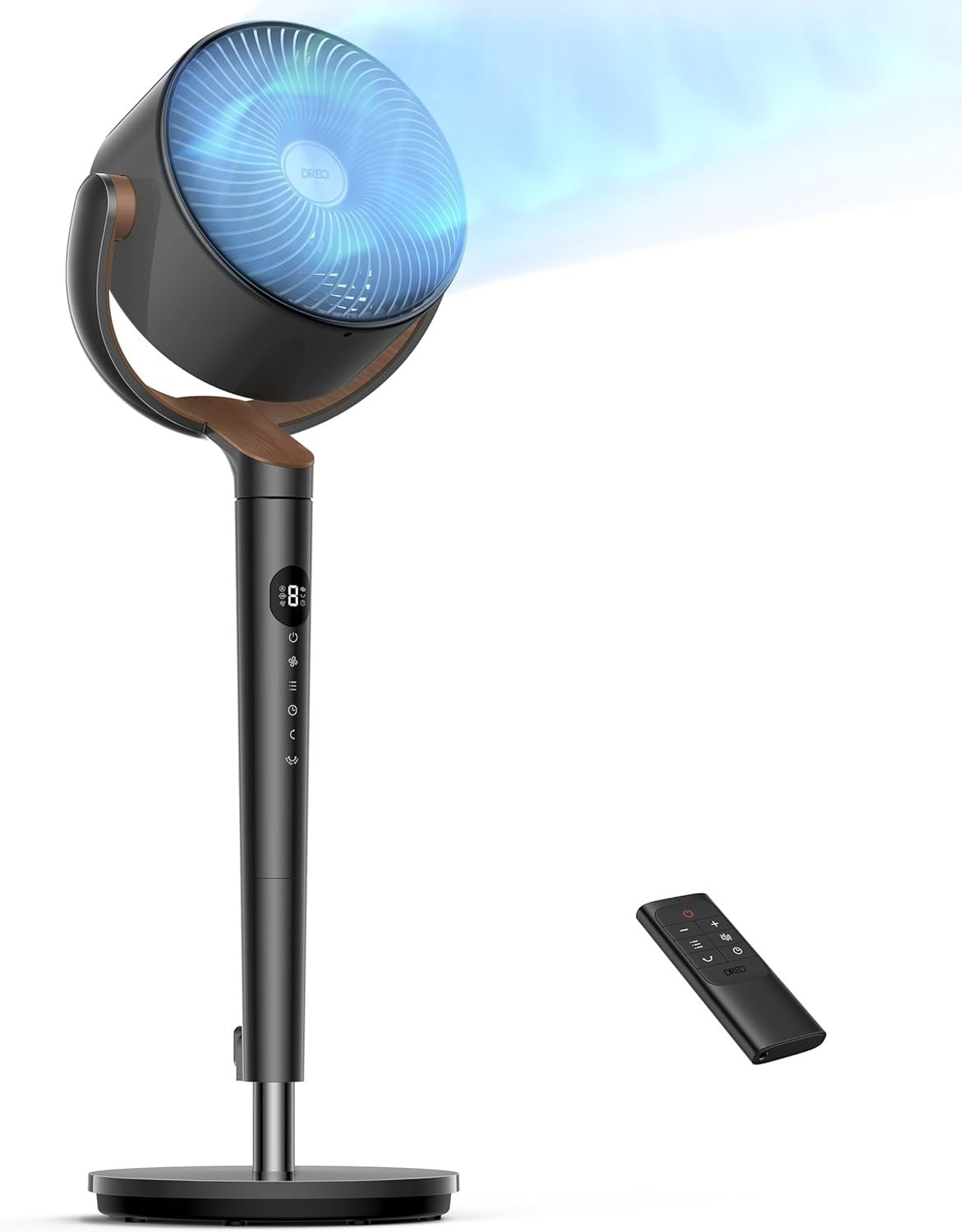 Energy-Efficient DC Motor Floor Fan with Adjustable Height and 120° Oscillation