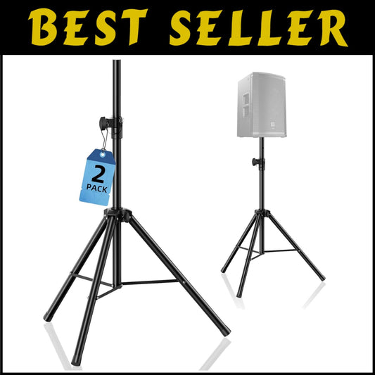 Foldable Speaker Tripod Stands - Adjustable Height for PA and Studio Monitors