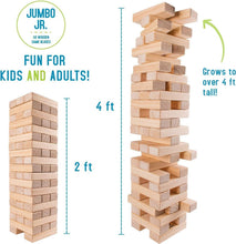 Load image into Gallery viewer, 56-Piece Life-Size Tumbling Timber Game - Indoor/Outdoor Fun for Kids and Adults