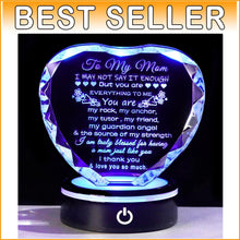 Load image into Gallery viewer, Personalized Crystal Keepsake for Mom - Heart Design with Vibrant LED Base
