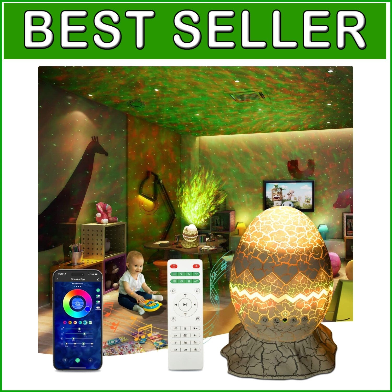 4-in-1 Galaxy Projector: Bluetooth Speaker, Night Light, and White Noise Machine