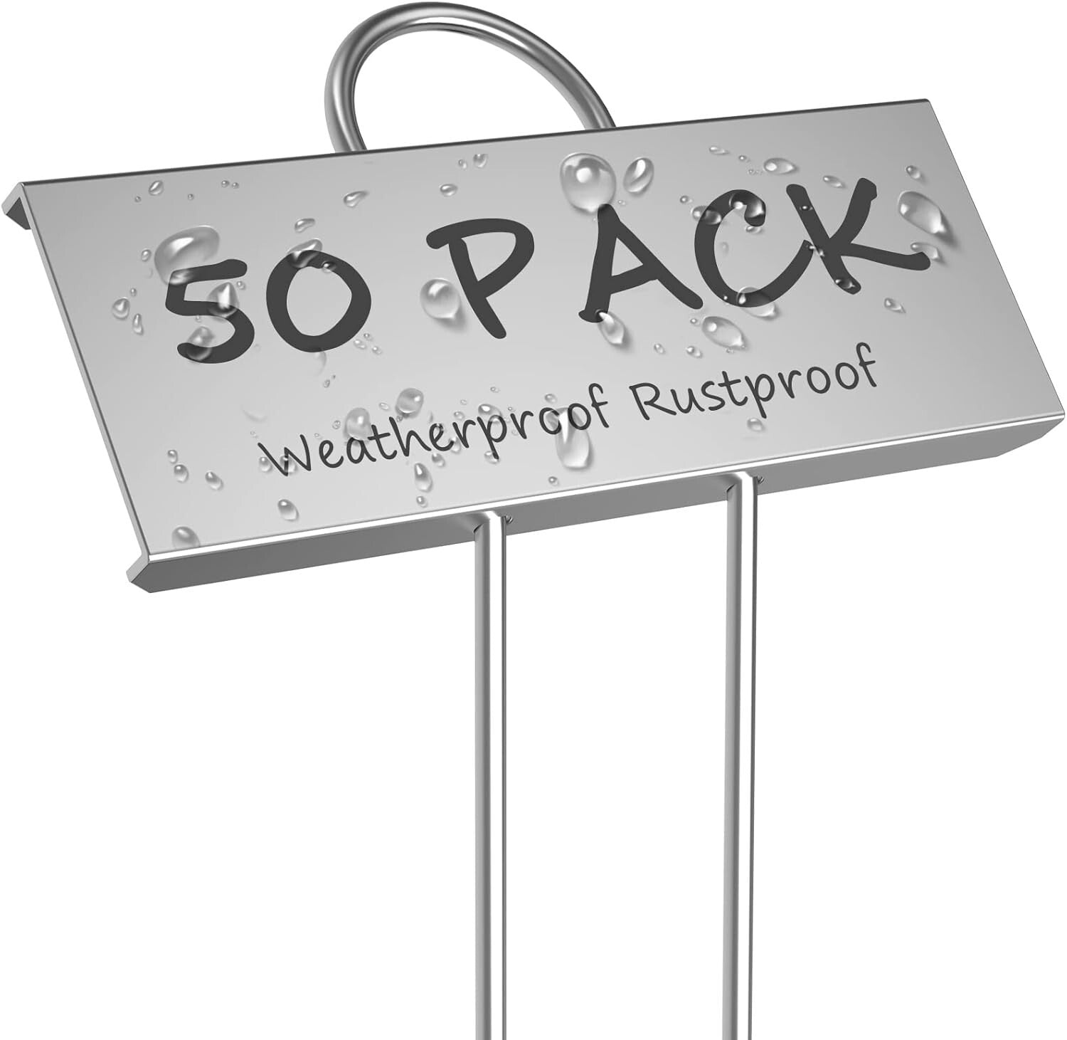 50-Pack Weatherproof Metal Plant Labels - Reusable Garden Markers, 10.6'' Height