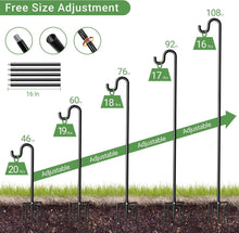 Load image into Gallery viewer, 108" Extra Thick Shepherds Hooks - Durable Bird Feeder Stand with 5 Prongs
