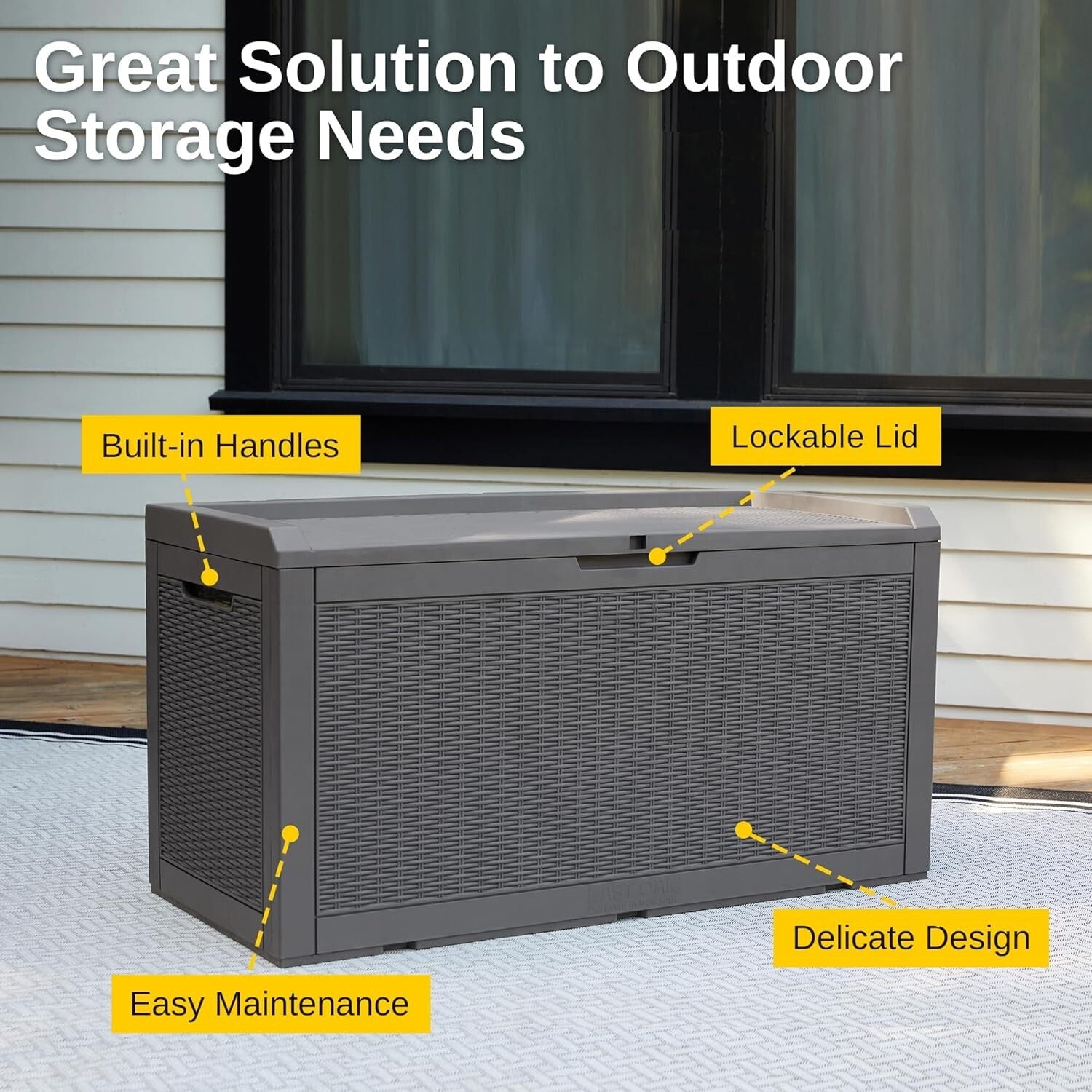 Elegant Grey 100 Gallon Waterproof Deck Box - Stylish Outdoor Storage Solutions
