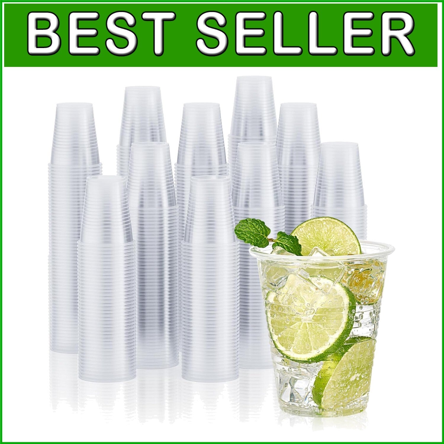 2000 Pack 12 Oz Clear Plastic Cups - Durable Disposable Drinkware for Parties