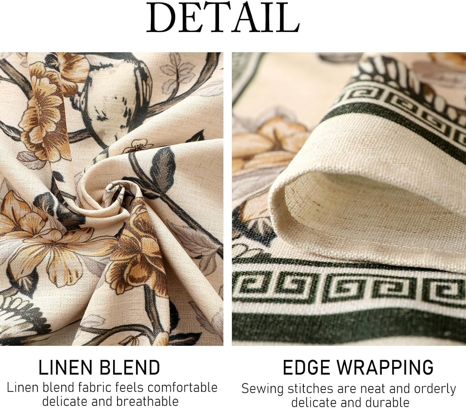 Hand-Painted Floral Table Cover for Rectangle Tables - Perfect for Gatherings