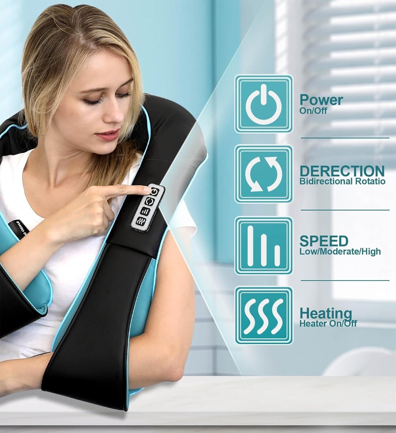 Portable Deep Tissue Shiatsu Massager with Heat – Ideal Gift for Wellness Lovers