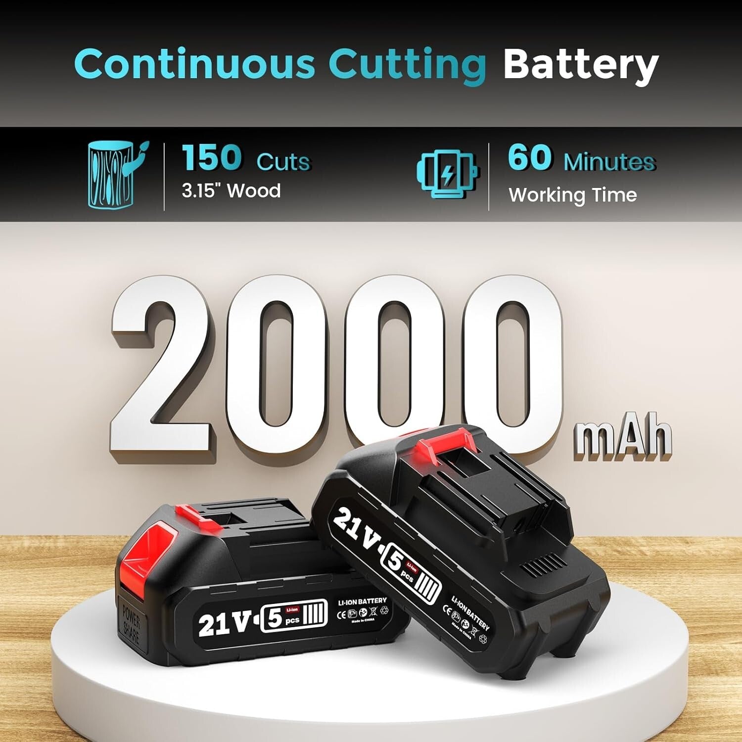 Portable 6-Inch Battery-Powered Chainsaw - Quick Logs Cutting, Compact Design