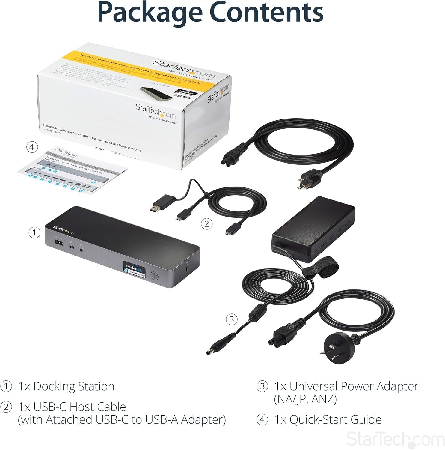 Universal Hybrid Laptop Docking Station - Dual 4K HDMI & DisplayPort Support