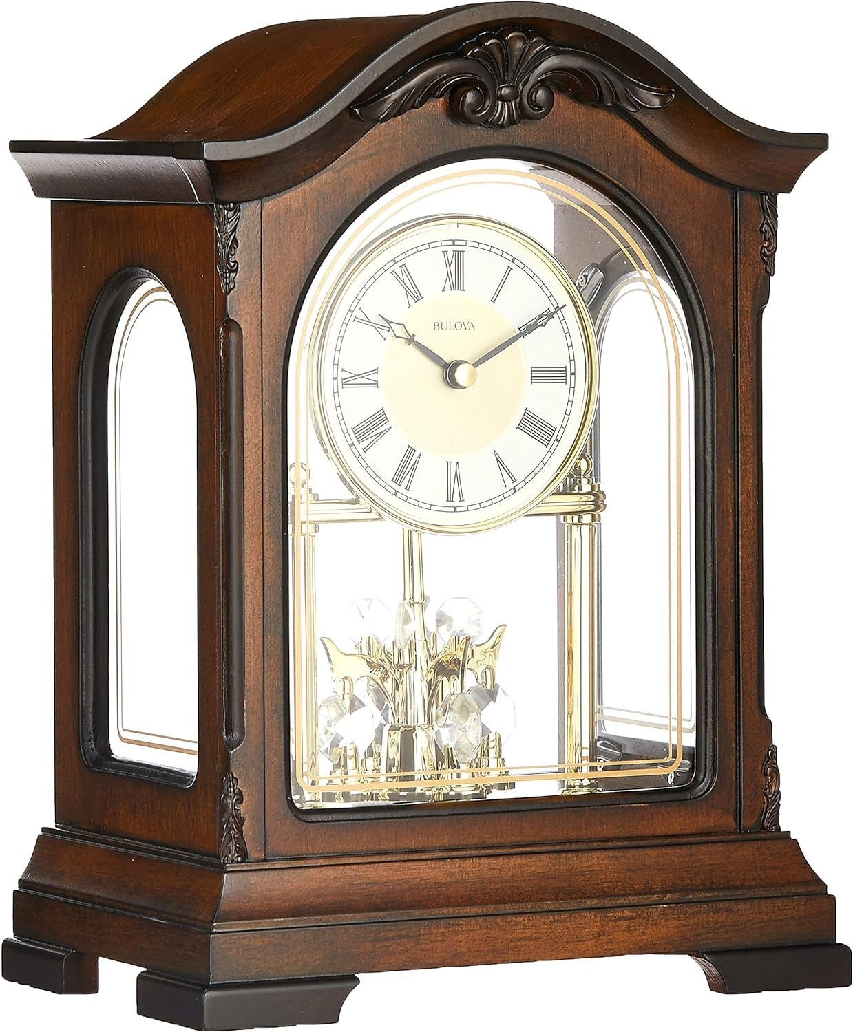 Classic Walnut Pendulum Clock with Westminster Chime - Living Room Must-Have