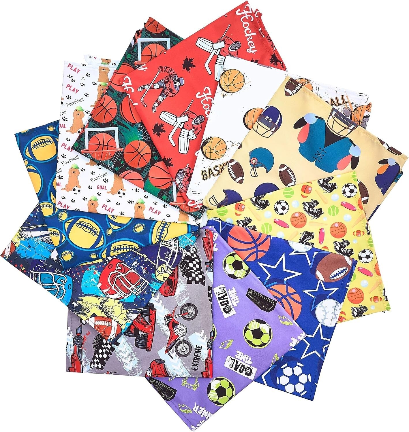 50PCS Sports-Themed Dog Bandanas for Large Breeds - Comfortable & Stylish