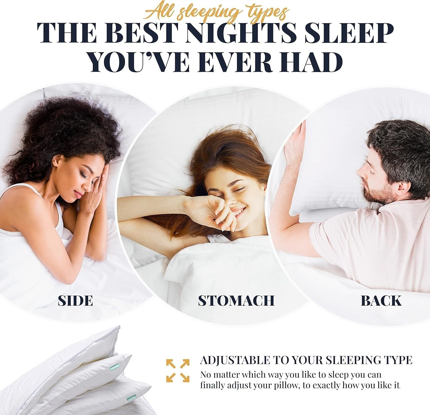 Breathable Luxury Down Alternative Pillows - Adjustable Set for Versatile Sleep