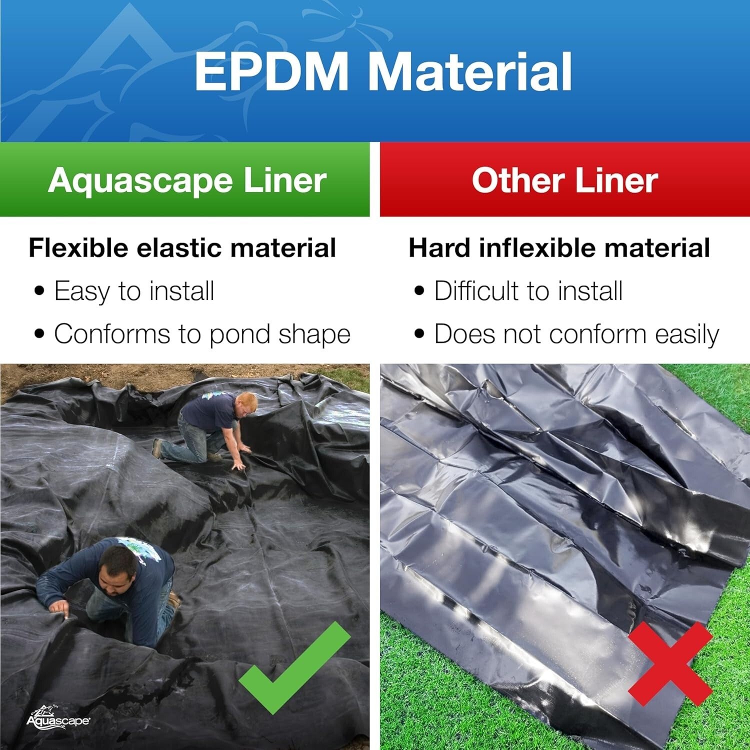 45 Mil EPDM Water Feature Liner - Easy Installation, 20-Year Guarantee