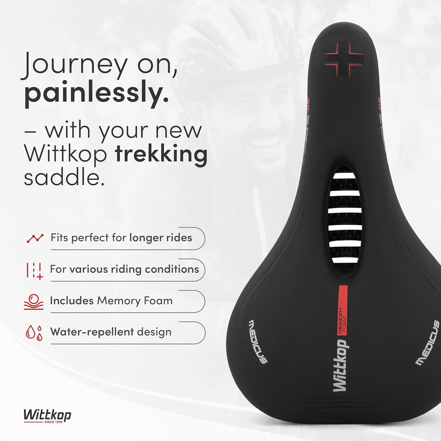 Comfortable Bike Saddle - Ergonomic Design for Long Rides, Lightweight & Durable