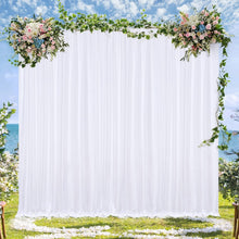 Load image into Gallery viewer, Premium White Backdrop Curtain Panels - 4 x 5ft x 10ft for Photography and Decor