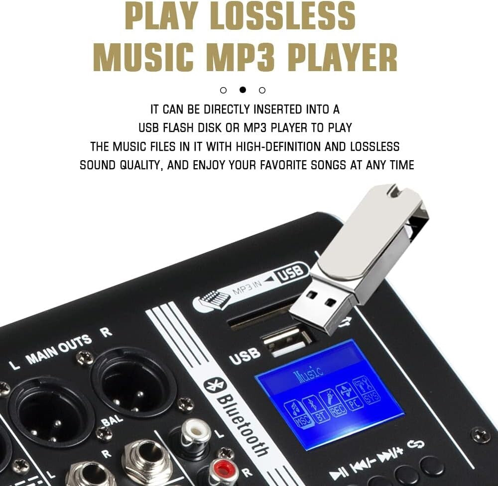 MX-80 8 Channel Professional Audio Mixer with XLR Jack & Bluetooth Connectivity