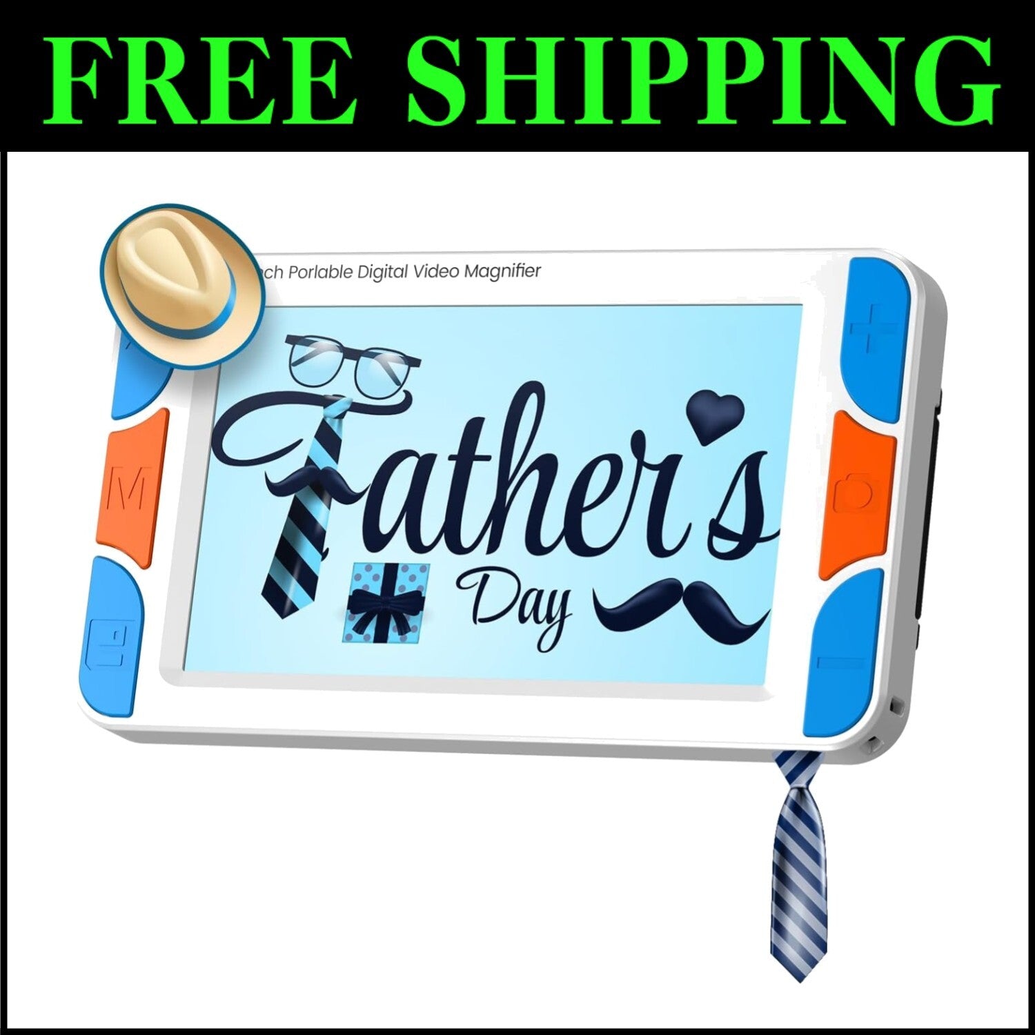 5-Inch Electronic Magnifier with TV Output, 17 Color Settings, & Photo Playback