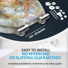Load image into Gallery viewer, Round Decorative Toilet Seat with Soft Close Feature - Marble Brown Charm