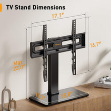 Load image into Gallery viewer, Universal Swivel TV Stand for 32''-65'' TVs - Height Adjustable with Glass Base