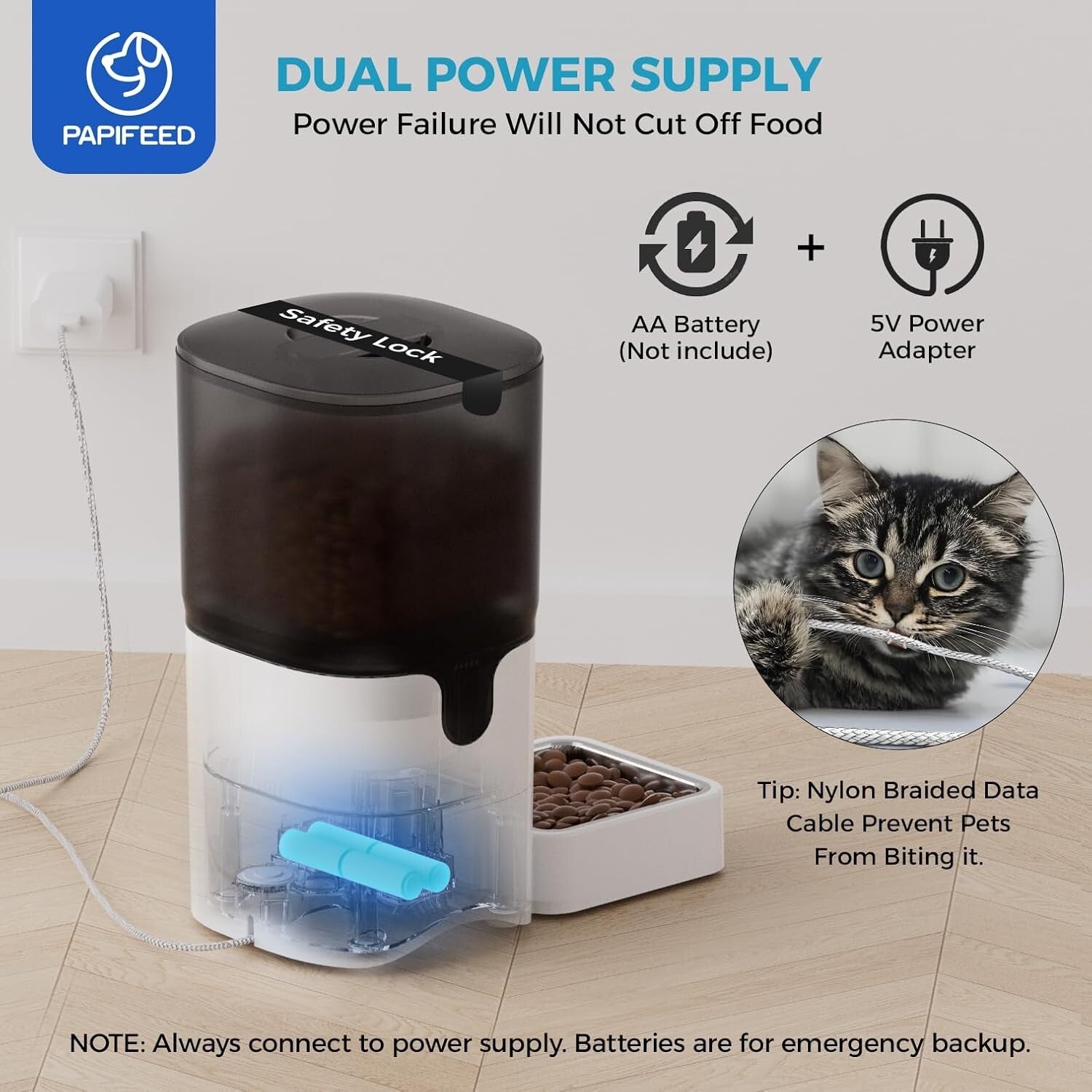 Smart WiFi Cat Feeder - Automatic 6L Portion Control & Alexa Compatible