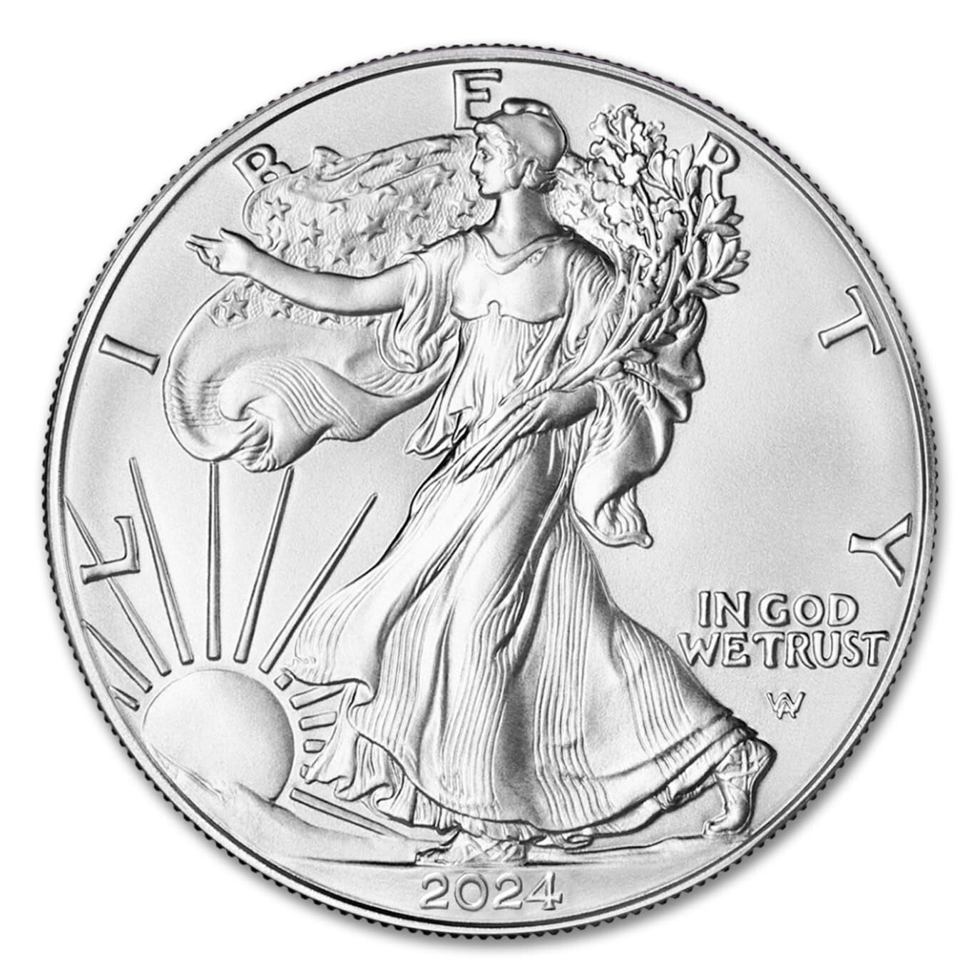 10 x 1 oz American Eagle Silver Bullion Coins in Original Tube - 2024 Edition
