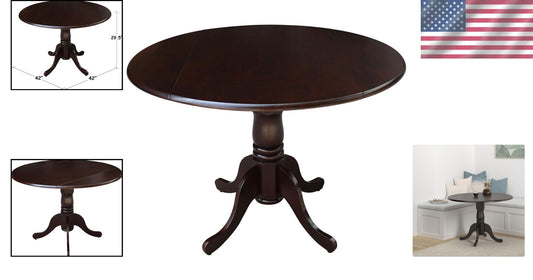 French Country 42-Inch Drop Leaf Table - Stylish Space Saver for Dining Needs