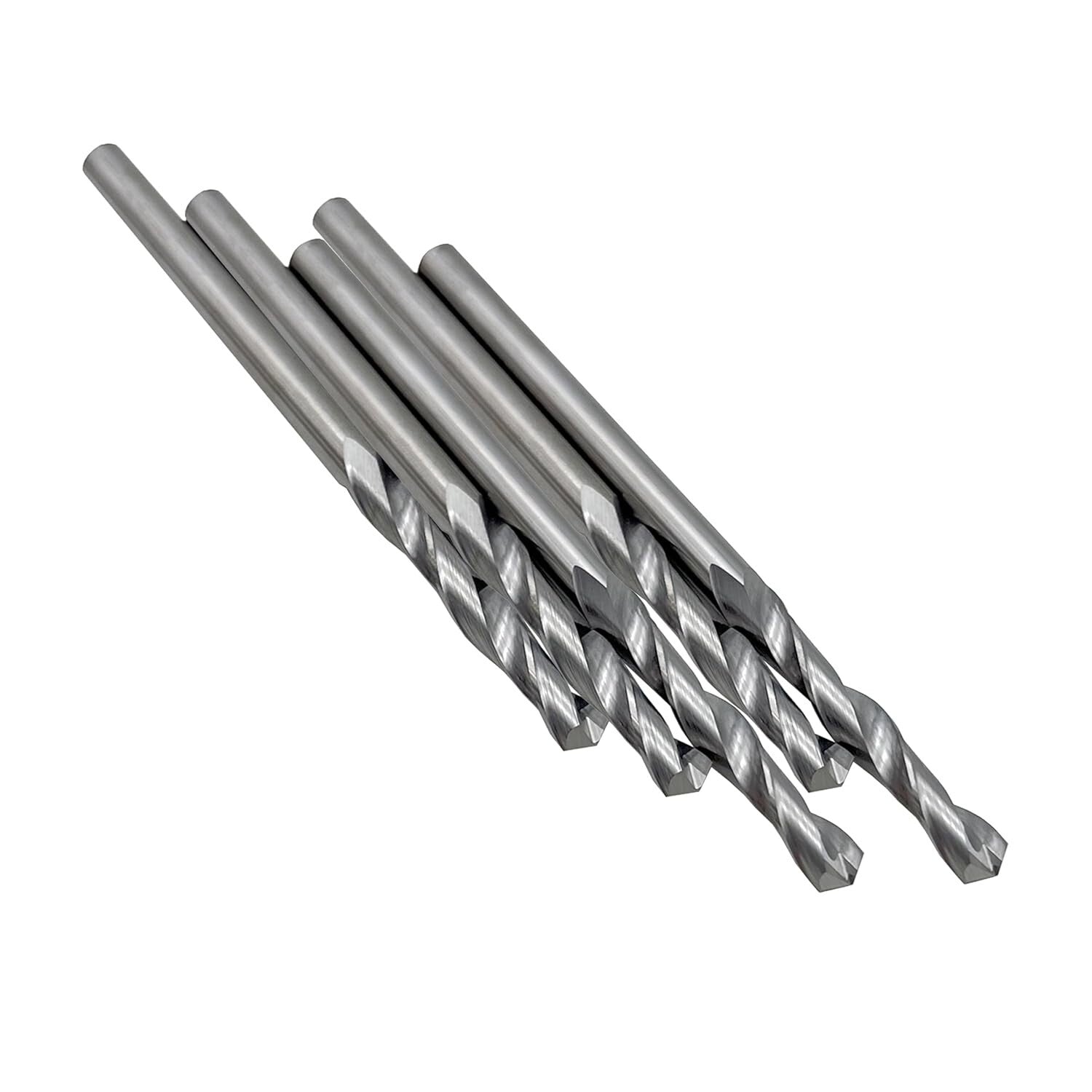 Durable 1/8" Solid Carbide Drill Bits with Straight Shank - 5-Piece Collection