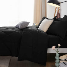 Load image into Gallery viewer, Cozy All-Season Black Twin Comforter Set - 5-Piece with Deep Pocket Sheets