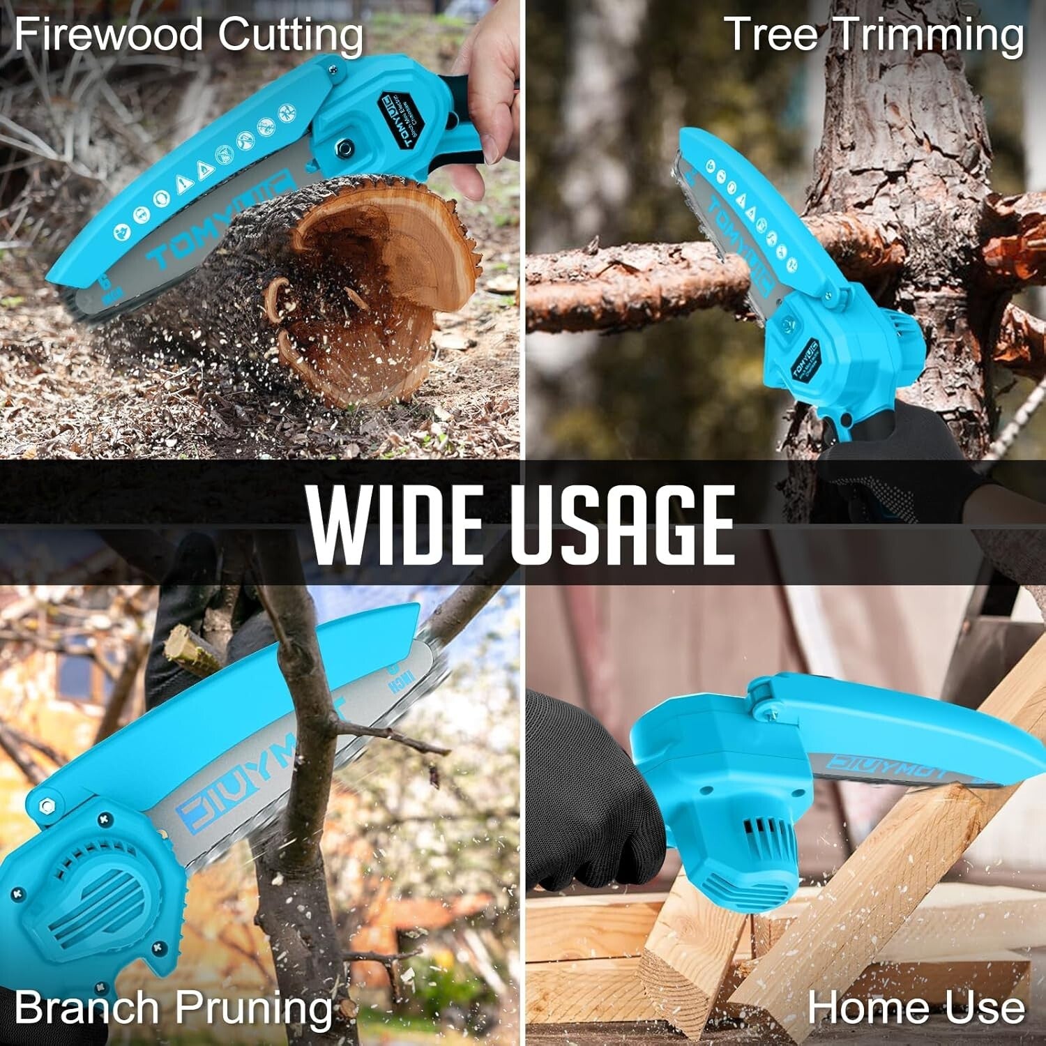 Effortless Tree Trimming with 6-Inch Cordless Mini Chainsaw - 2 Battery Included